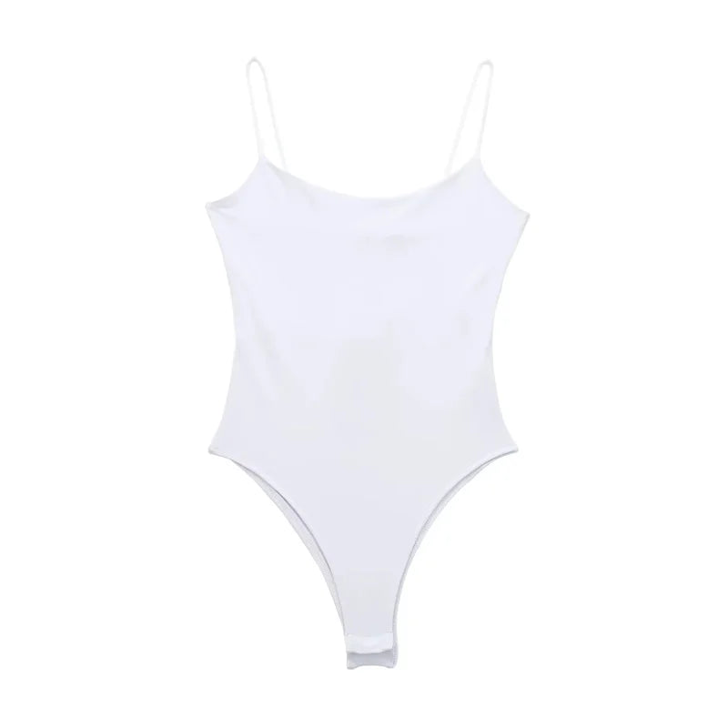 TRAF 2024 Sexy Tight Bodys for Women White Black Backless Bodysuit Women One Pieces Jumpsuits for Women Sexy Lingerie Bodysuit