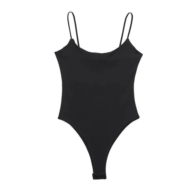 TRAF 2024 Sexy Tight Bodys for Women White Black Backless Bodysuit Women One Pieces Jumpsuits for Women Sexy Lingerie Bodysuit