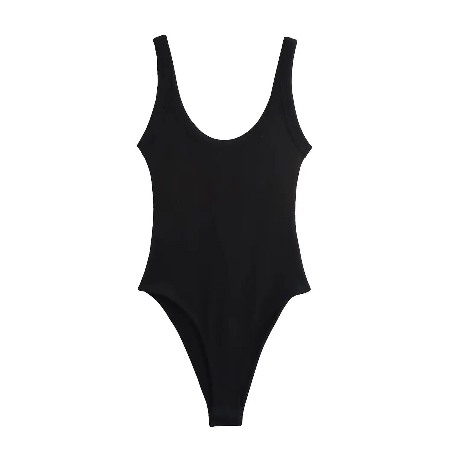 BSK&TRAF Summer Blended Rib Square Neck Shoulder Strap Jumpsuit 2025 New Women's Fashion Slim Solid Color Top