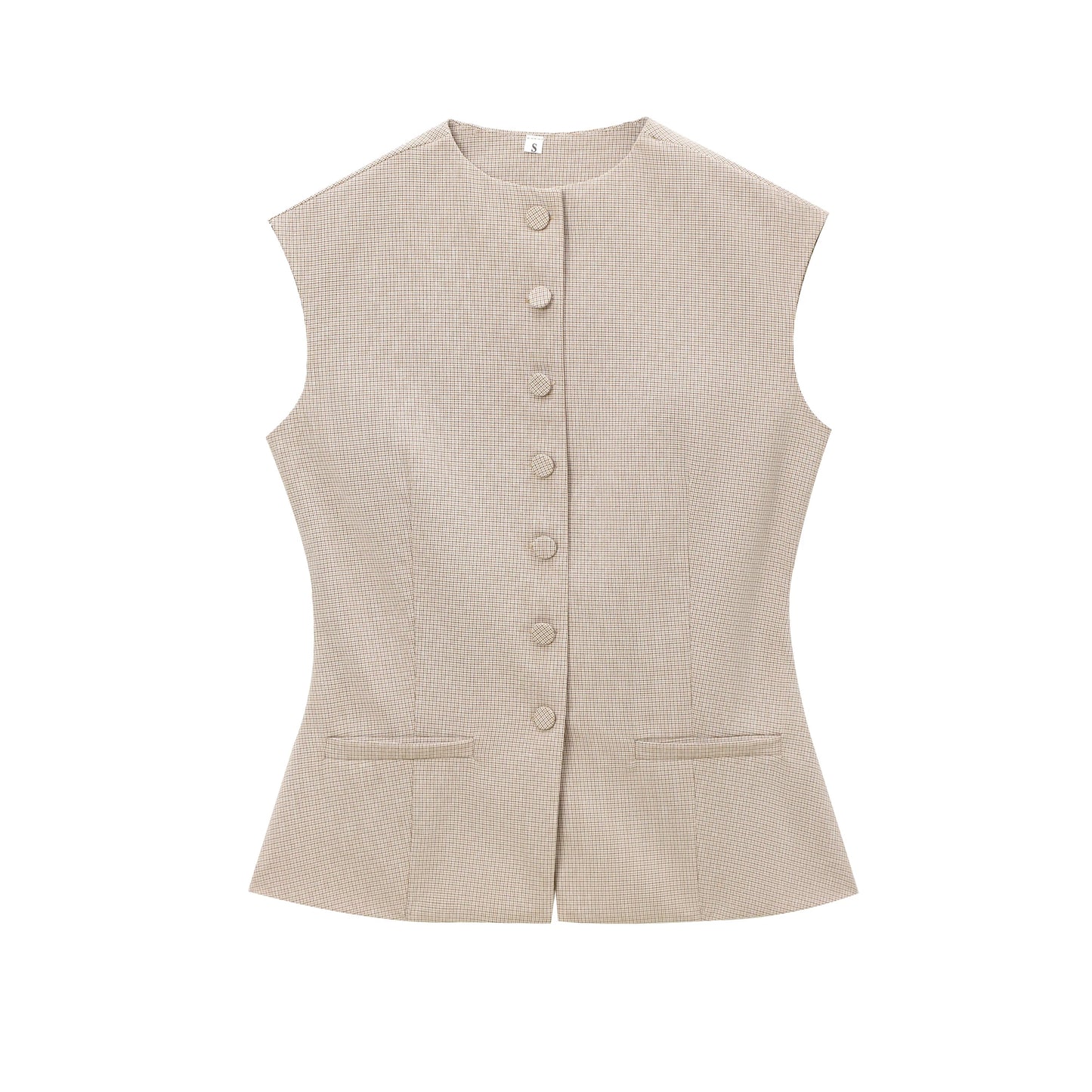 TRAF 2024 Plaid Sleeveless Vest Women Office Button Vests for Women Fall Waistcoat Streetwear Vest Top Women Basic Women's Vest
