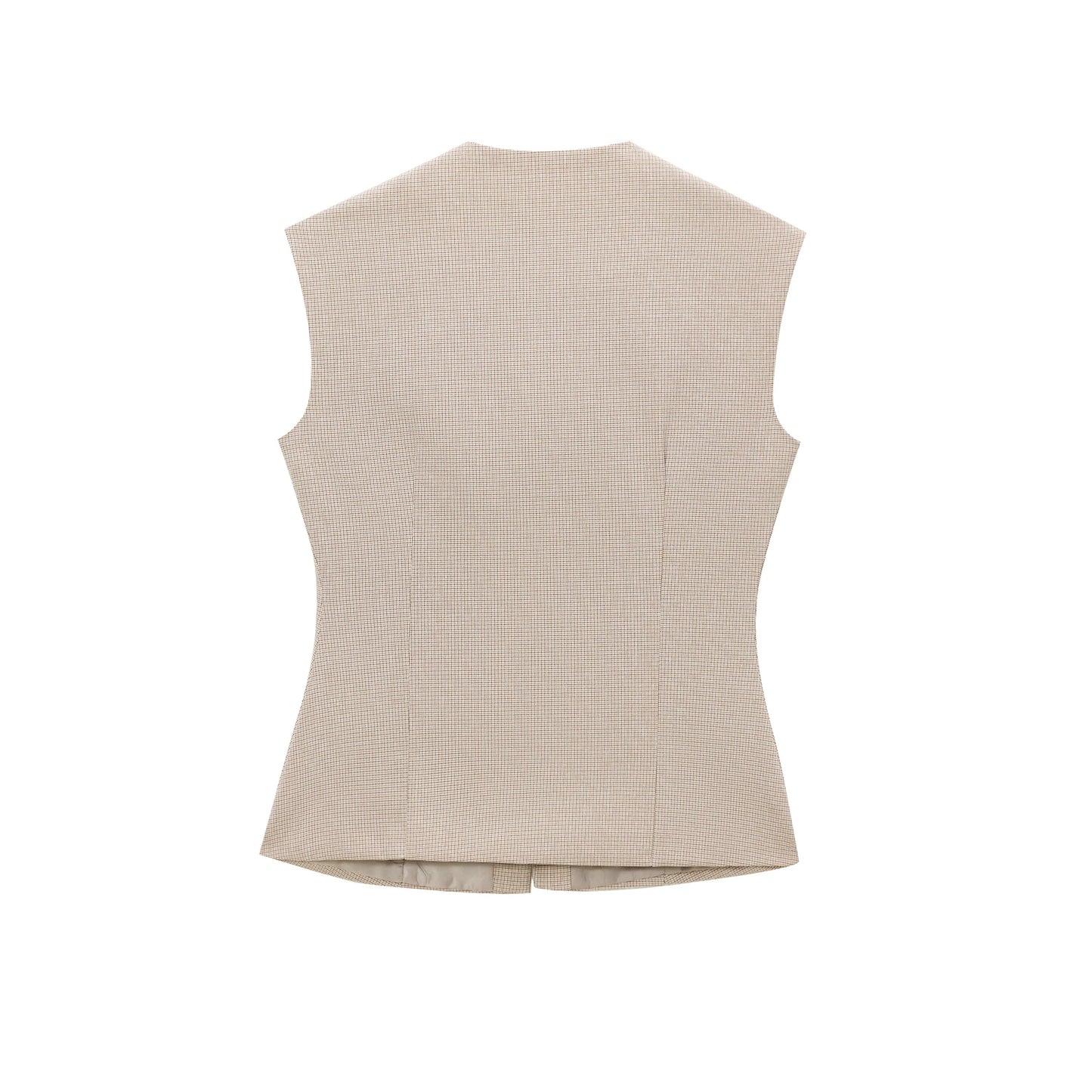 TRAF 2024 Plaid Sleeveless Vest Women Office Button Vests for Women Fall Waistcoat Streetwear Vest Top Women Basic Women's Vest