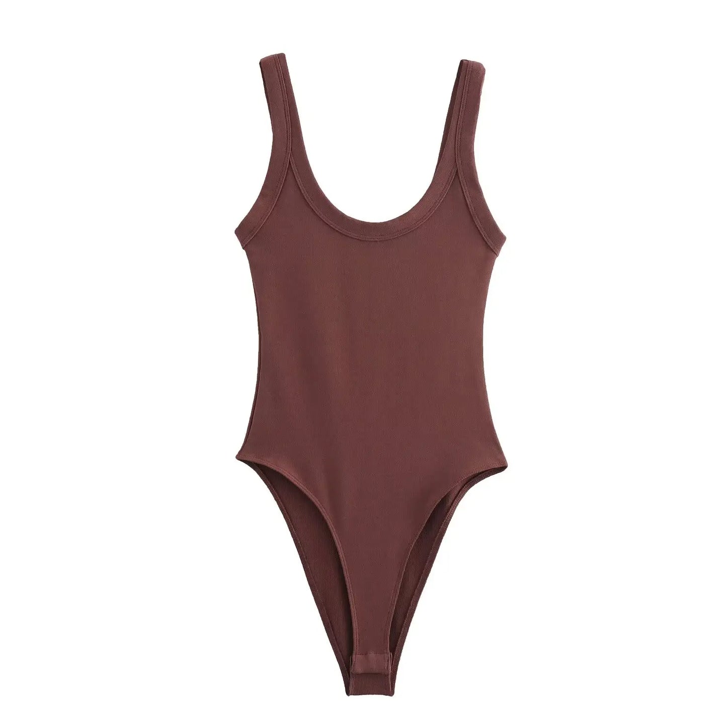 BSK&TRAF Summer Blended Rib Square Neck Shoulder Strap Jumpsuit 2025 New Women's Fashion Slim Solid Color Top