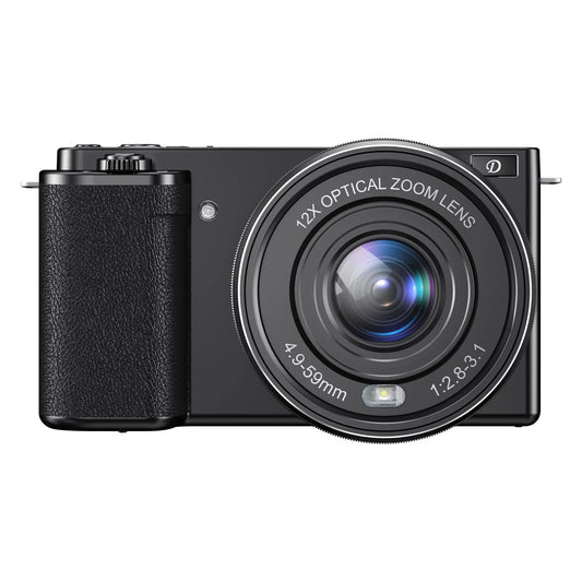 Cameras for Photography4K 64MP Digital Camera12X Optical Vlogging Camera for YouTubeOne Button Point and Shoot Digital CameraAuto-Focus Video CameraTravel Camera with 64G TF Cards for Beginners