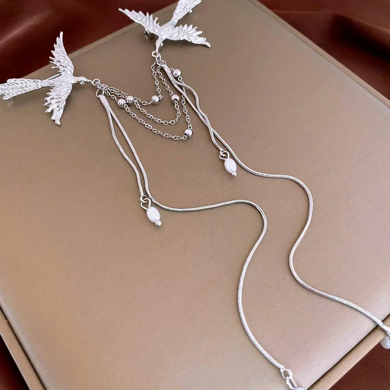 Fire Phoenix Phoenix Brooch Pins Delicate Long Fringe Brooches for Women Men Animal Bird Corsage Clothes Bags Party Accessories