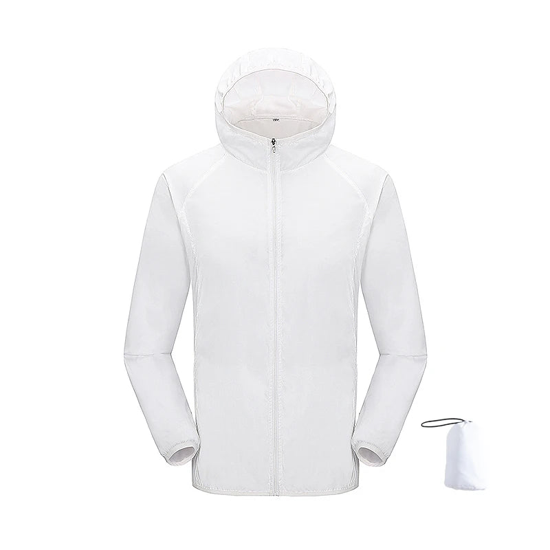 JNLN Men Women Waterproof Hiking Jackets Quick Dry Camping Windbreaker Unisex Outdoor Trekking Raincoat Anti UV Packable Clothes