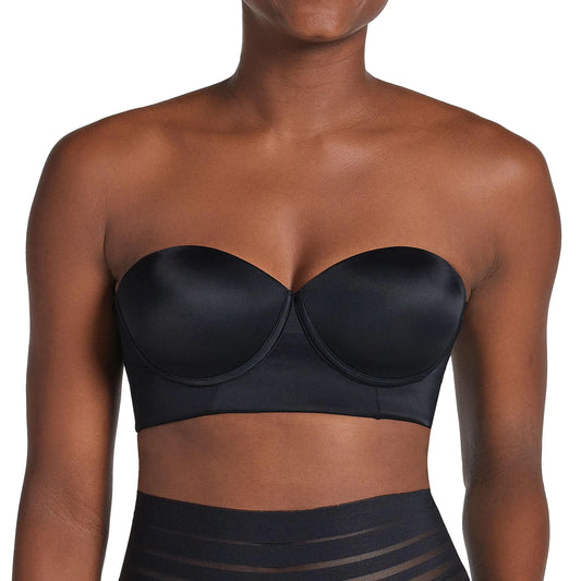 Leonisa Strapless Underwire Bras for Women Full Coverage - Supportive Bras for Women Back Smoothing Bras for Women Contour Cups Comfortable Bras for Women Womens Bras with Push Up-Black36DD