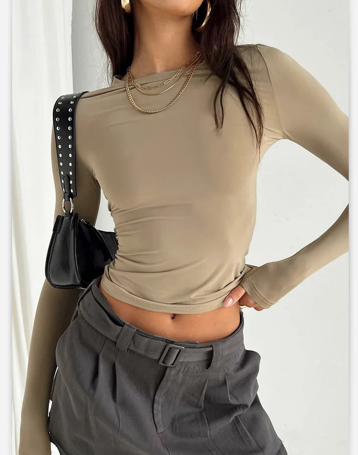 Women Short Sleeve T-shirts Causal O Neck Solid Slim Fit Tee Summer Sexy Basic Crop Top Simple T Shirt Female Y2K Tops Clothes