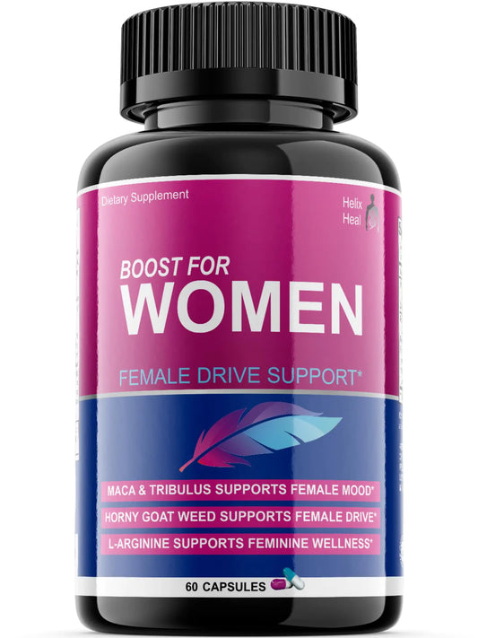 Helix Heal Female Libido Booster for Women Fast Acting - Supplements for Women Hornygoatweed Women Boost Desire Pills for Women with Maca Root Tribulus Terrestris and Ginseng (60 ct)