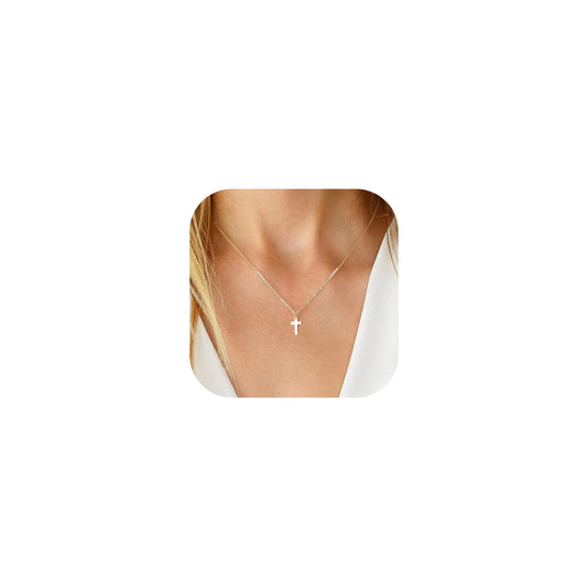 GIFT4U Gold Necklace for Women - Cross Necklace for Women 18K Gold Plated Cross Necklace | Dainty Gold Cross Necklaces for Women | Cross Pendant Necklace | Gold Jewelry for Women Trendy